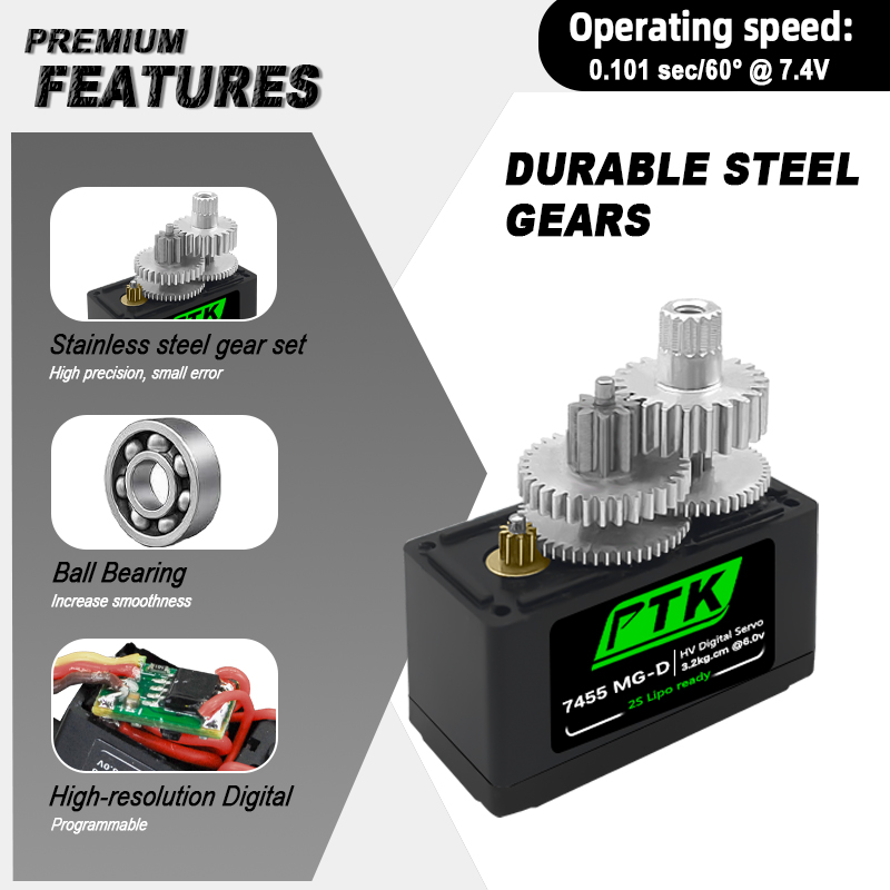 PTK 7455MG-D servo 12g Dijital - Rc Hobby Products incelemesi ve fiyatı