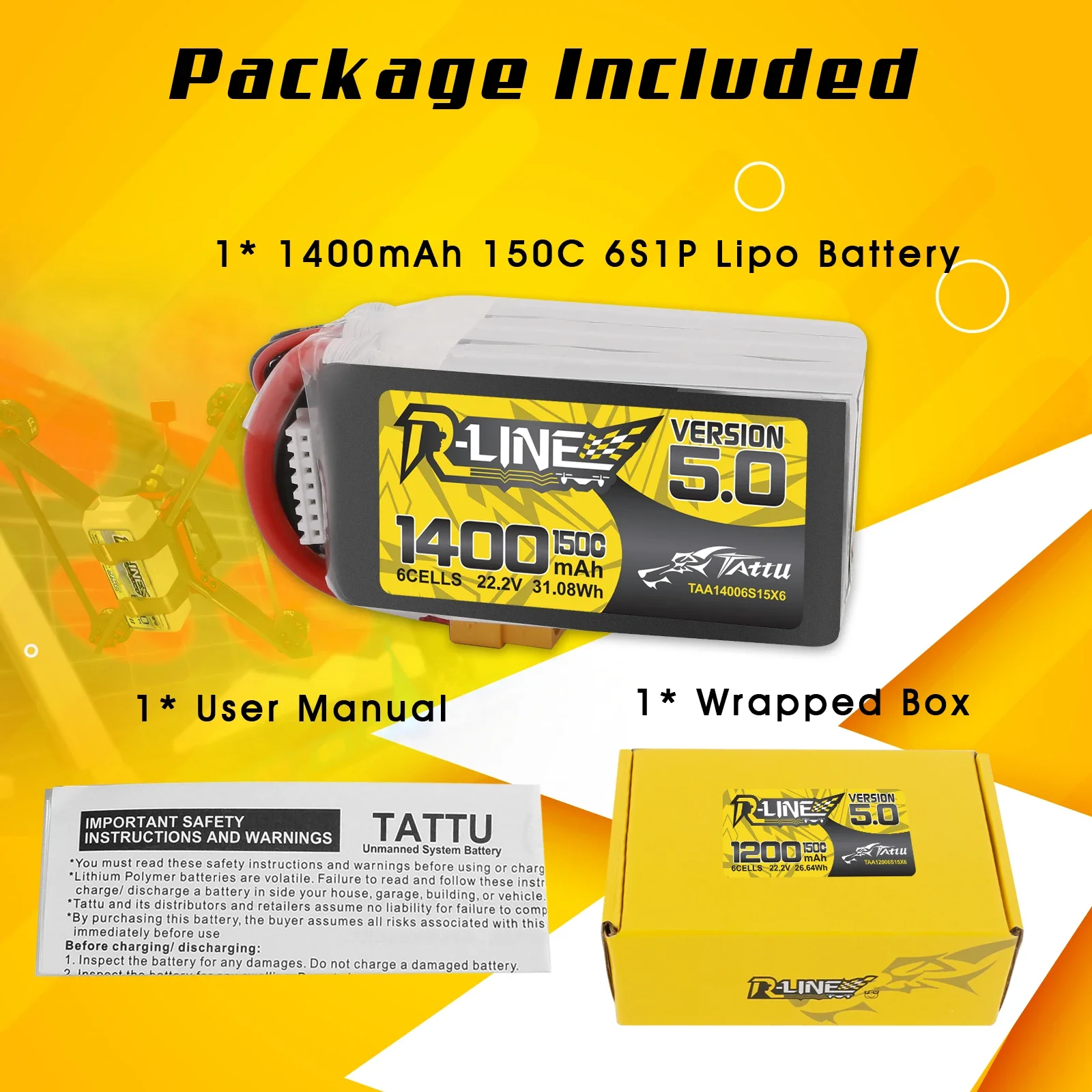 Tattu R-Line 1200 mAh 1400 mAh - Rc Hobbyking incelemesi ve fiyatı